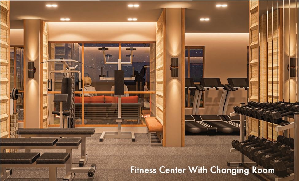 Modern fitness center with changing room facilities – Shree Om Paradise Borivali West
