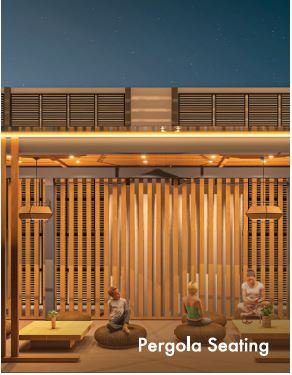 Pergola seating with landscaped surroundings – Shree Om Paradise Borivali West