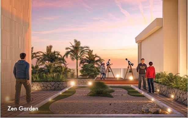 Tranquil zen garden with landscaped greenery – Shree Om Paradise Borivali West