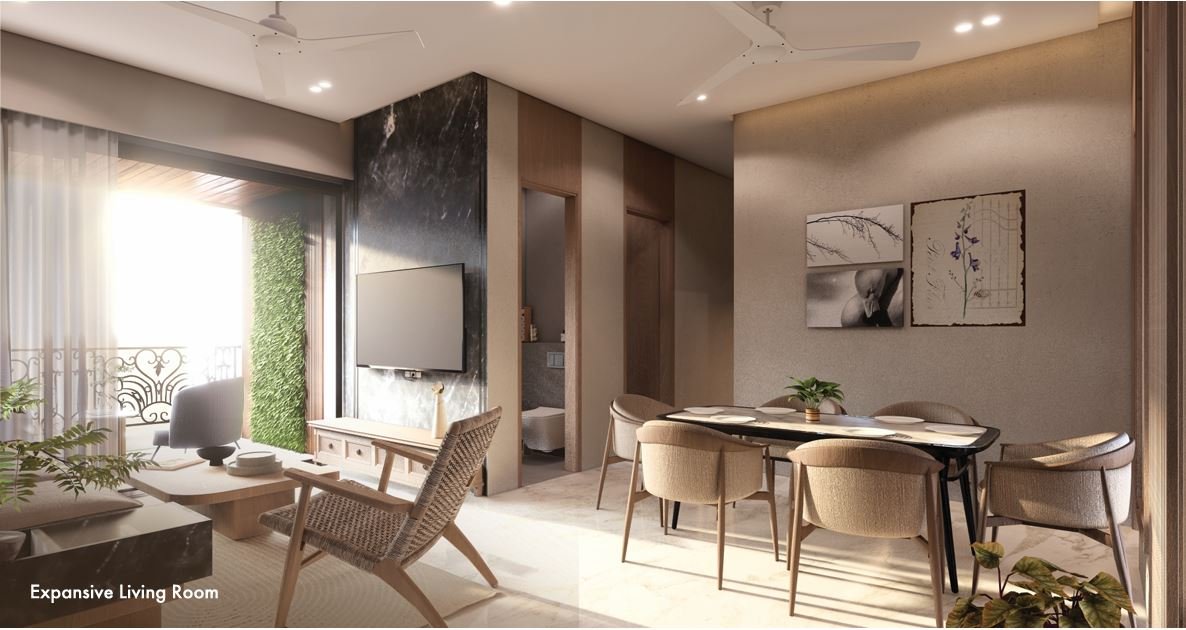 Luxury living room with premium interiors – Shree Om Paradise Borivali West