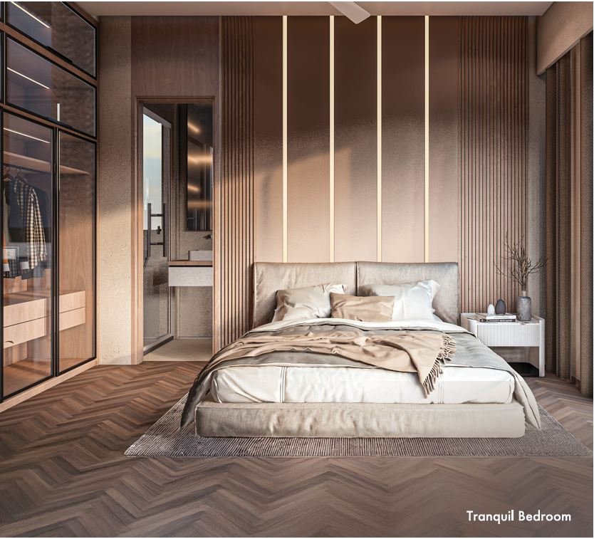 Tranquil bedroom with elegant interiors – Shree Om Paradise Borivali West