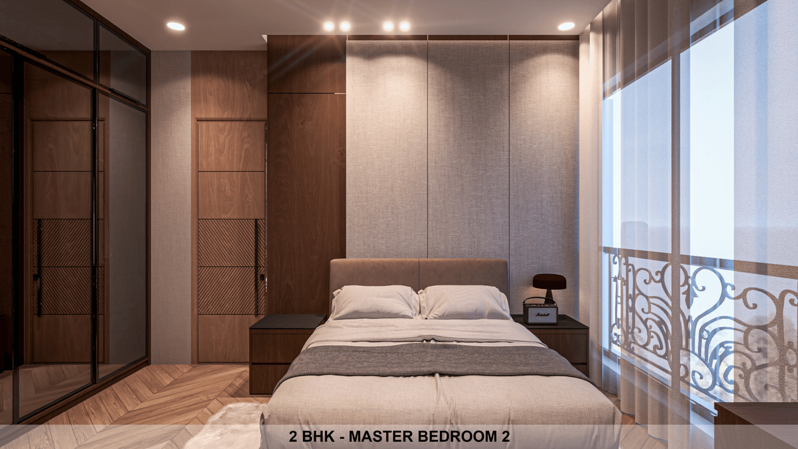 Tranquil bedroom with elegant interiors – Shree Om Paradise Borivali West