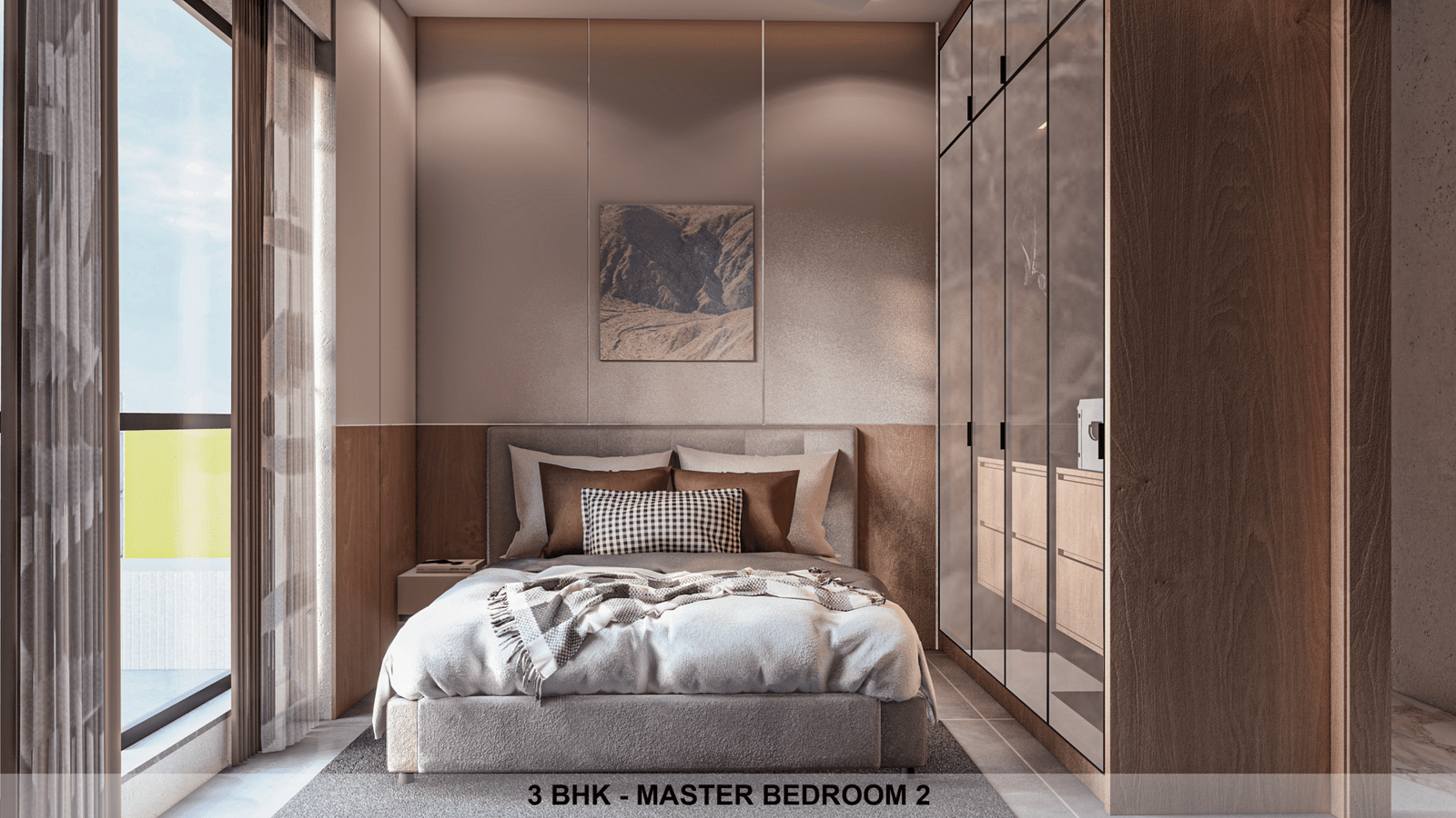 Tranquil bedroom with elegant interiors – Shree Om Paradise Borivali West