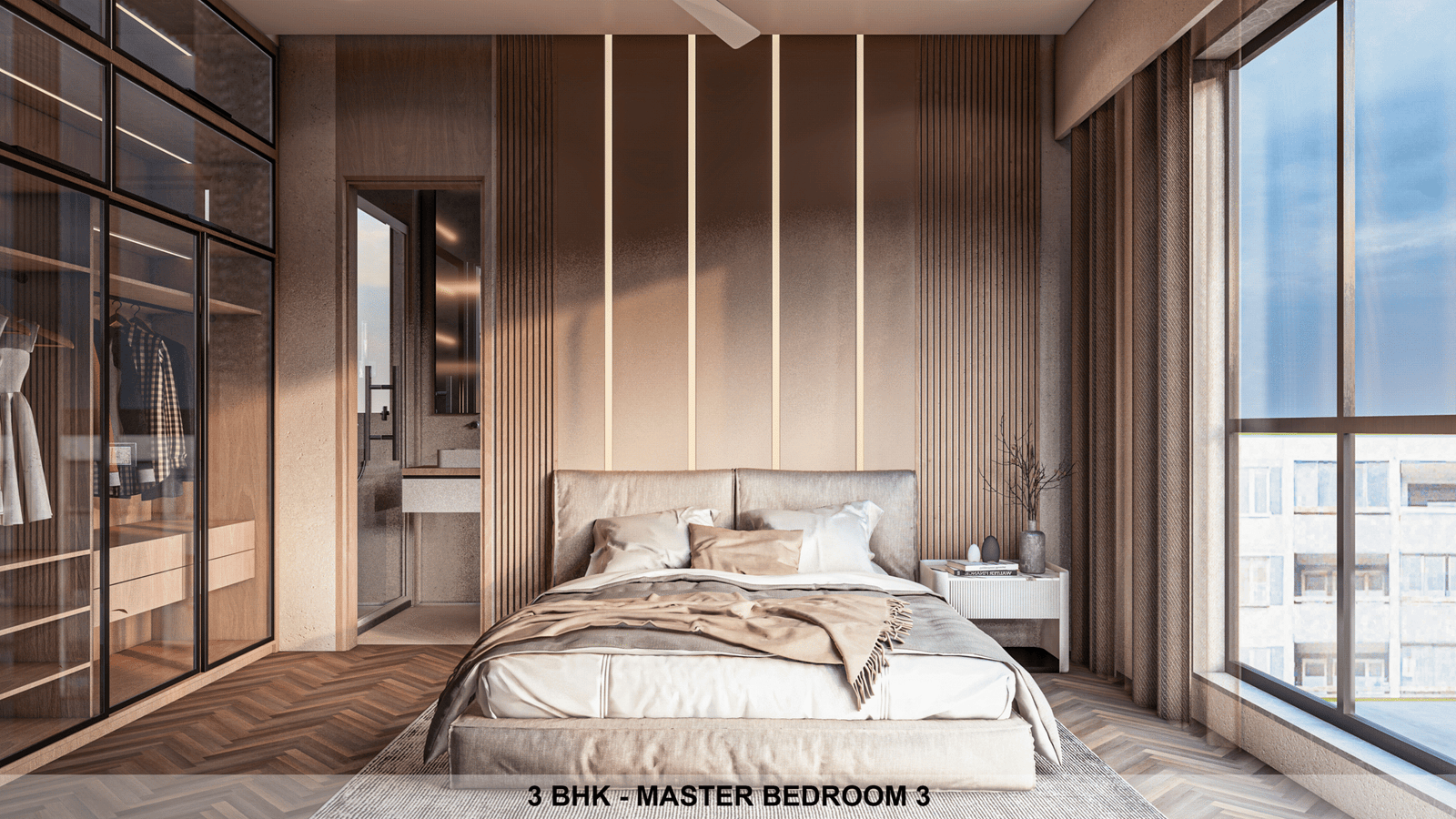 Tranquil bedroom with elegant interiors – Shree Om Paradise Borivali West