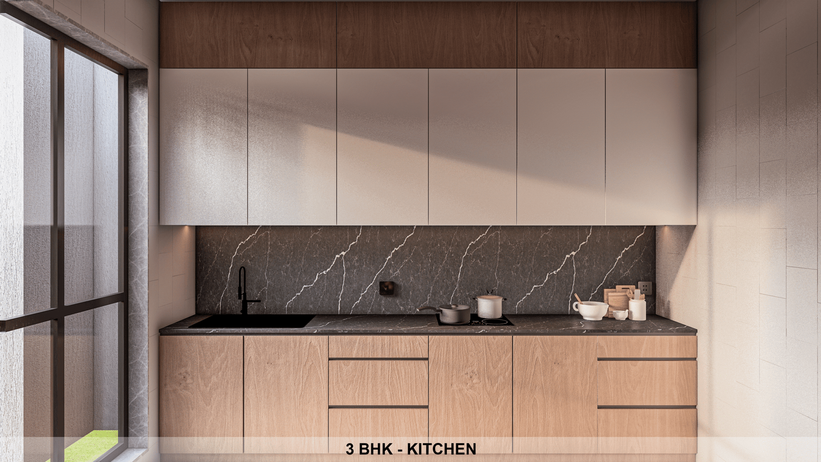 Efficient modular kitchen with modern design – Shree Om Paradise Borivali West
