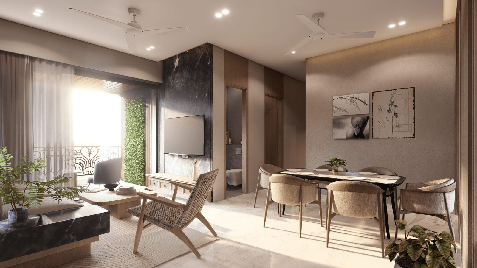 Luxury living room with premium interiors – Shree Om Paradise Borivali West